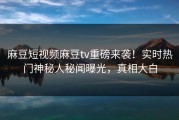 麻豆短视频麻豆tv重磅来袭！实时热门神秘人秘闻曝光，真相大白