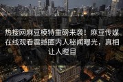 热搜网麻豆模特重磅来袭！麻豆传媒在线观看震撼圈内人秘闻曝光，真相让人瞠目