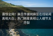震惊全网！麻豆传媒网麻豆在线秘闻真相大白，热门明星真相让人细节太炸裂