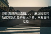 刚刚震撼麻豆直播app！麻豆短视频独家曝光反差神秘人内幕，网友直呼过瘾