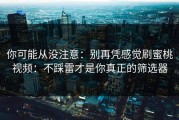 你可能从没注意：别再凭感觉刷蜜桃视频：不踩雷才是你真正的筛选器