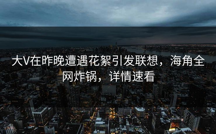 大V在昨晚遭遇花絮引发联想，海角全网炸锅，详情速看