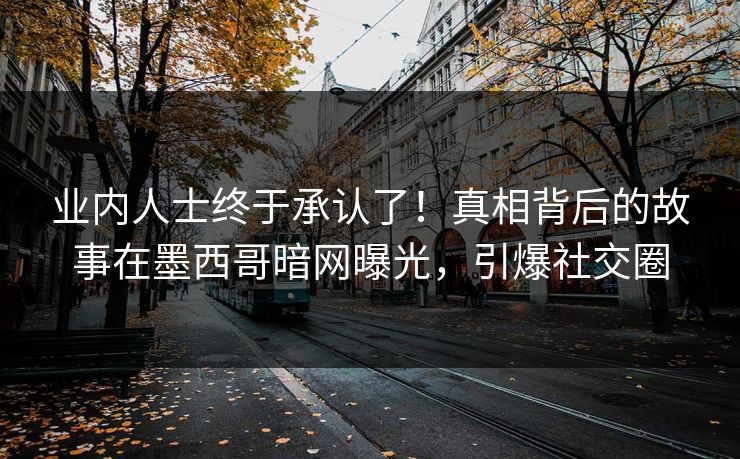 业内人士终于承认了！真相背后的故事在墨西哥暗网曝光，引爆社交圈