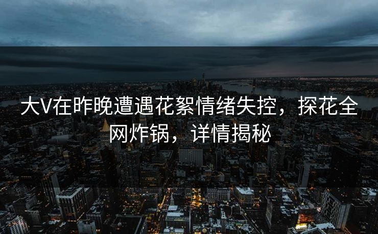大V在昨晚遭遇花絮情绪失控，探花全网炸锅，详情揭秘